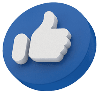 Blue 3D thumbs up icon symbolizing social media likes and positive customer engagement for WayRankPro digital marketing agency